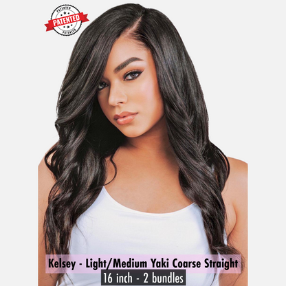 Kelsey - Light/Medium Yaki Coarse -  InVisiRoot® Clip-ins (AKA TrueRoot™ Clip-ins)