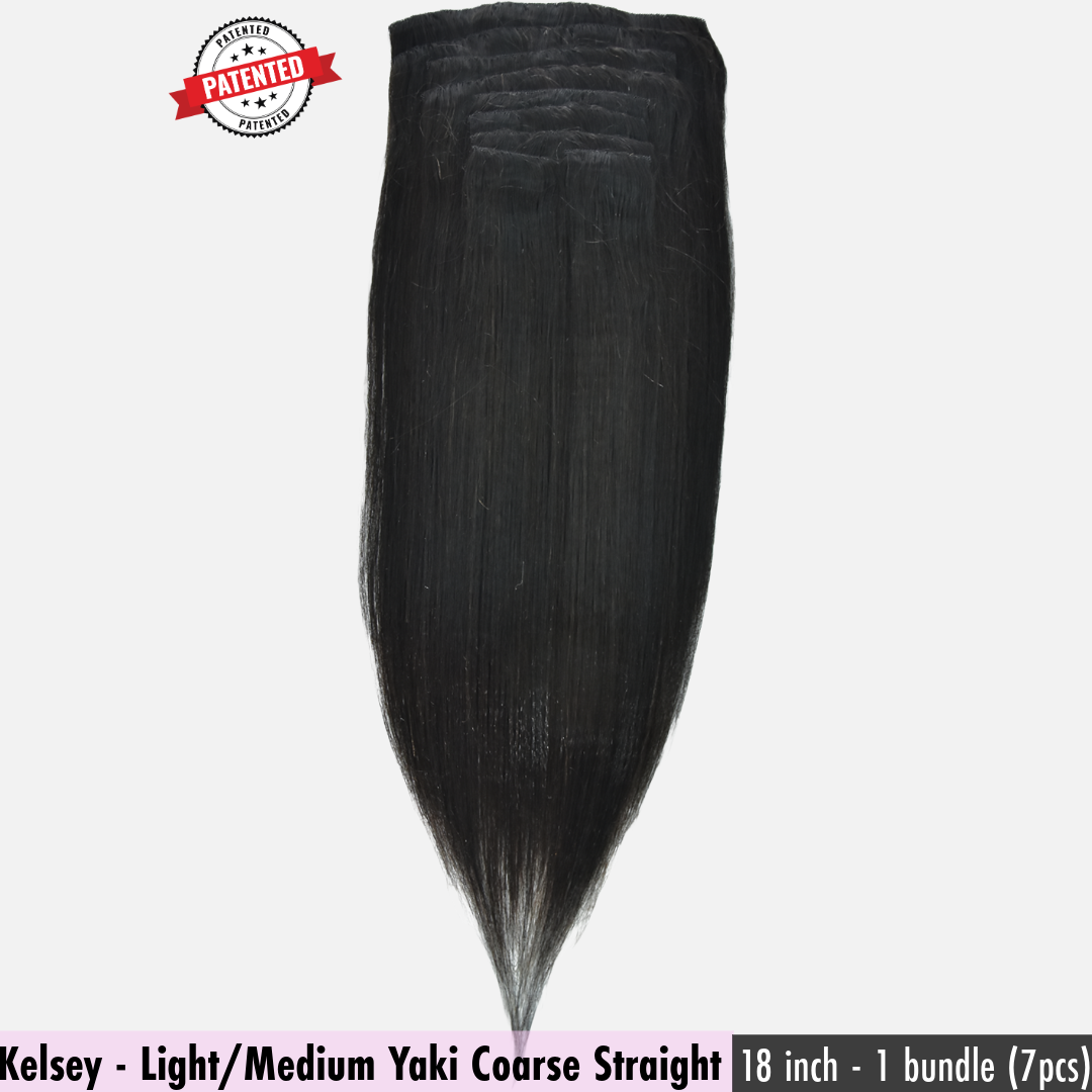 Kelsey - Light/Medium Yaki Coarse -  InVisiRoot® Clip-ins (AKA TrueRoot™ Clip-ins)