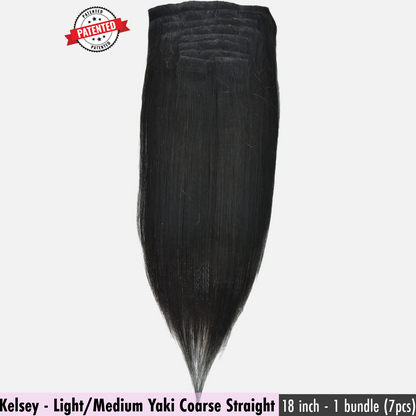 Kelsey - Light/Medium Yaki Coarse -  InVisiRoot® Clip-ins (AKA TrueRoot™ Clip-ins)