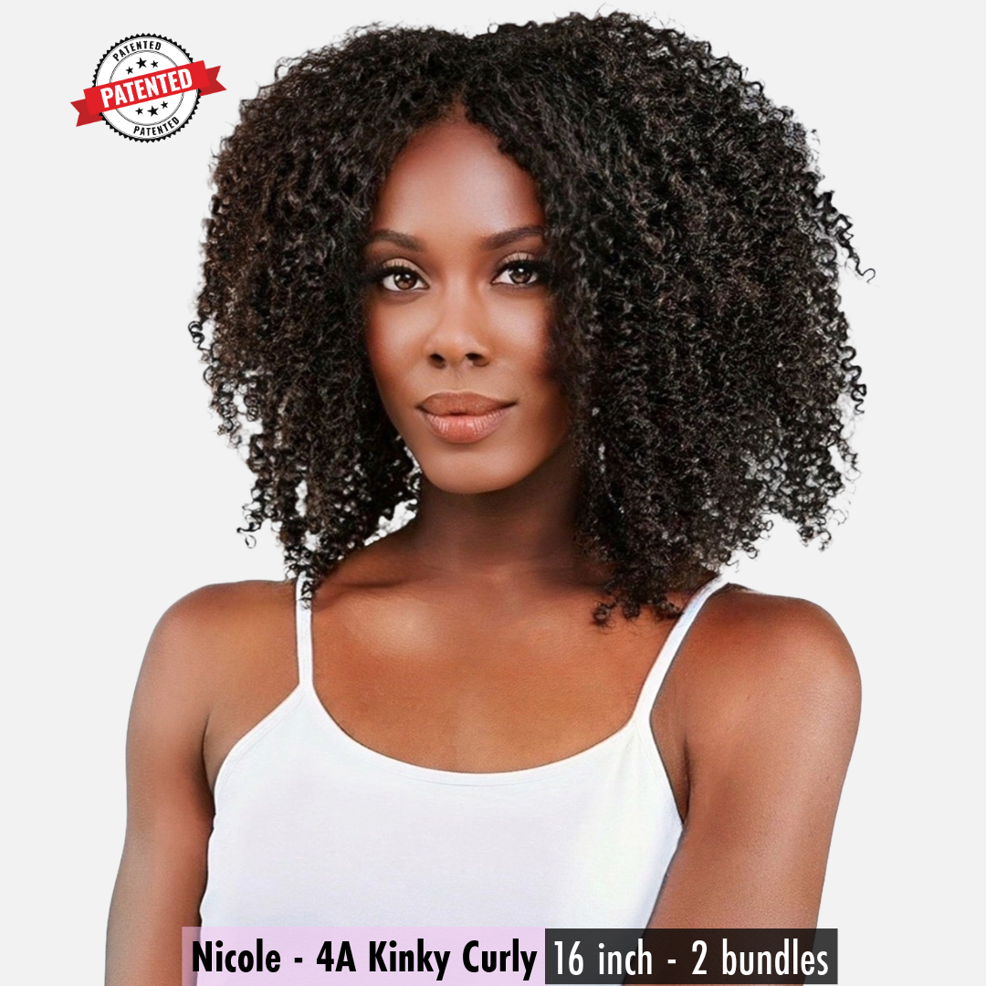Nicole - 4A Kinky Curly -  InVisiRoot® Clip-ins (AKA TrueRoot™ Clip-ins)