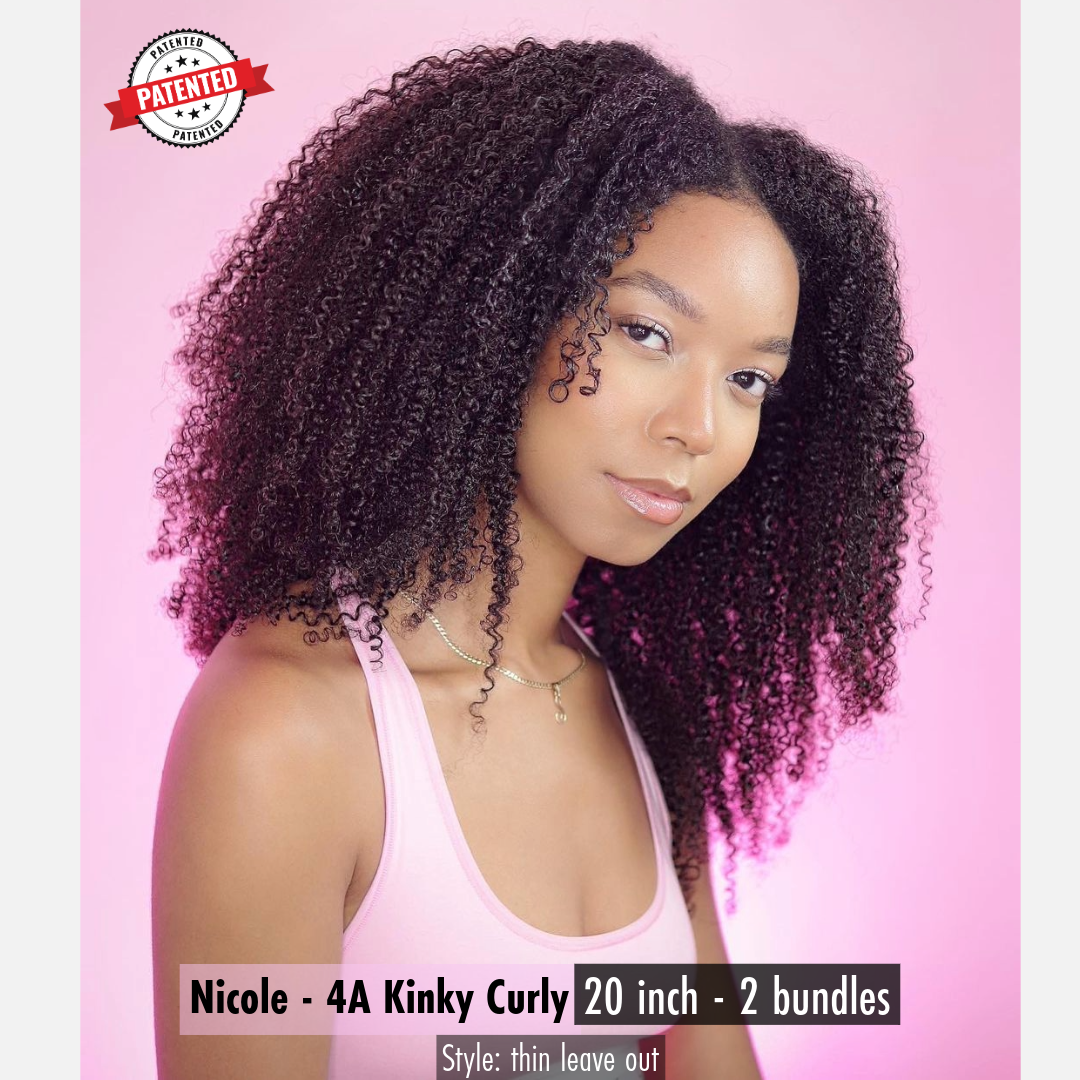 Nicole - 4A Kinky Curly -  InVisiRoot® Clip-ins (AKA TrueRoot™ Clip-ins)