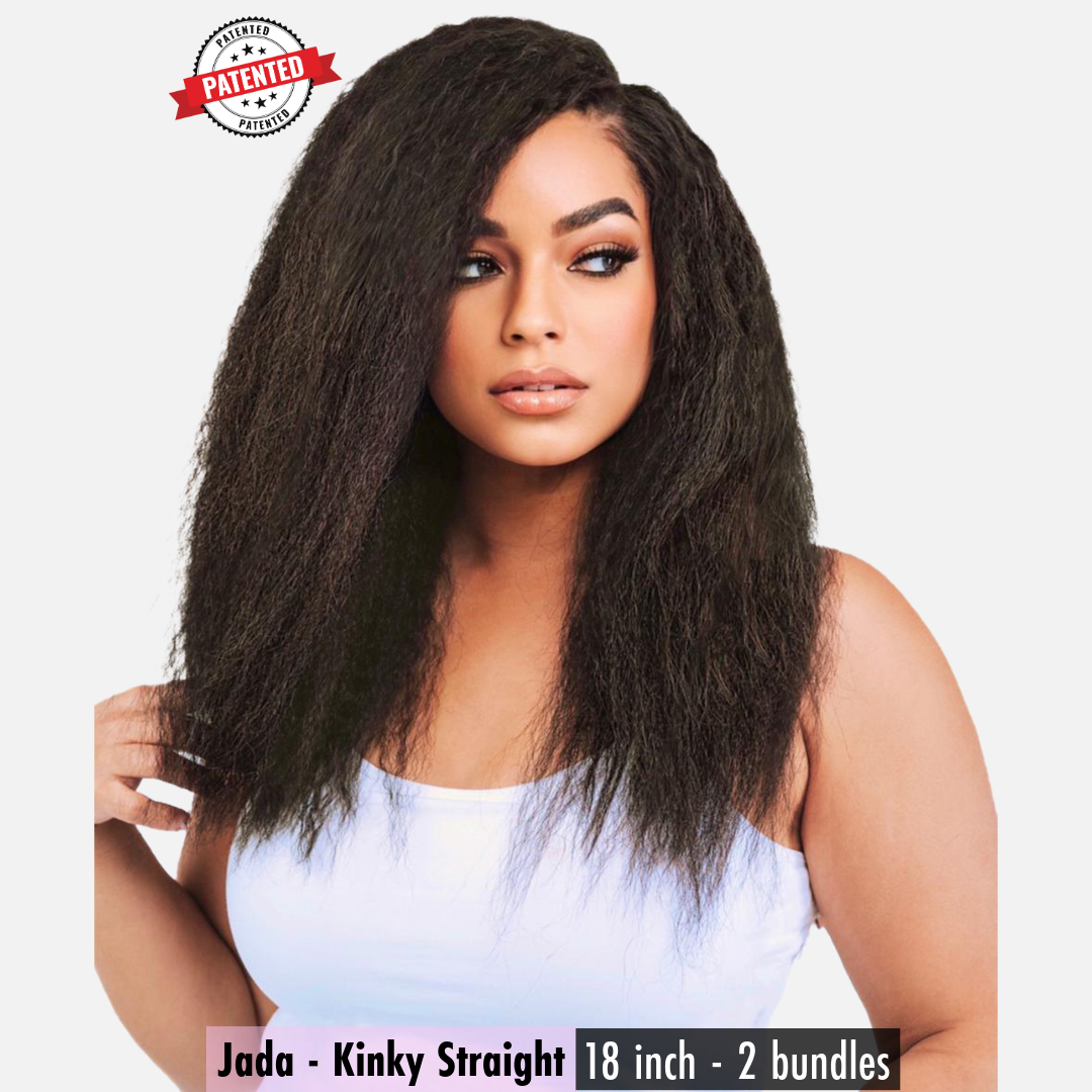 Jada - Kinky Straight -  InVisiRoot® Clip-ins (AKA TrueRoot™ Clip-ins)