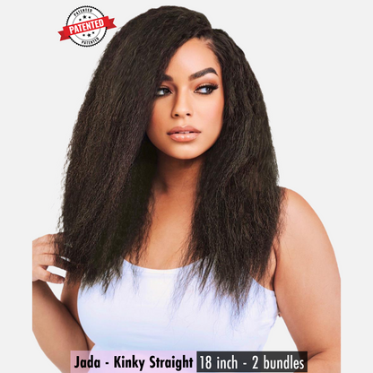 Jada - Kinky Straight -  InVisiRoot® Clip-ins (AKA TrueRoot™ Clip-ins)