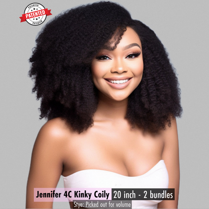 Jennifer - 4C Kinky Coily -  InVisiRoot® Clip-ins (AKA TrueRoot™ Clip-ins)