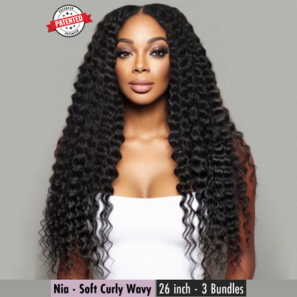 Nia - 3A Loose Curly - InVisiRoot® Clip-ins (AKA TrueRoot™ Clip-ins)