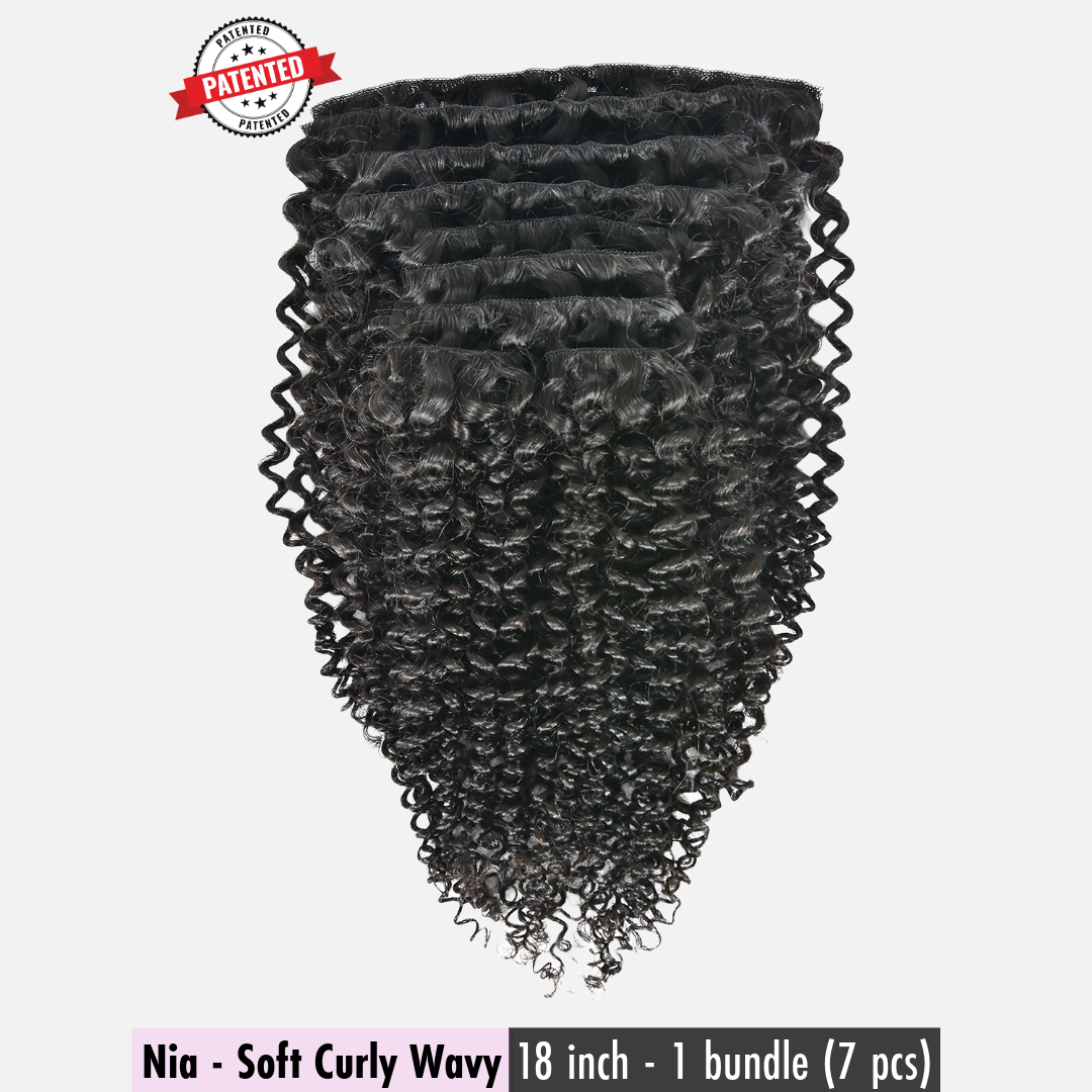 Nia - 3A Loose Curly - InVisiRoot® Clip-ins (AKA TrueRoot™ Clip-ins)