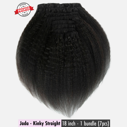 Jada - Kinky Straight -  InVisiRoot® Clip-ins (AKA TrueRoot™ Clip-ins)