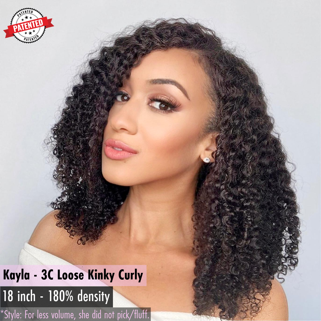 Kayla - 3c Loose Kinky Curly - InVisiRoot® Thin-Part™️Wig