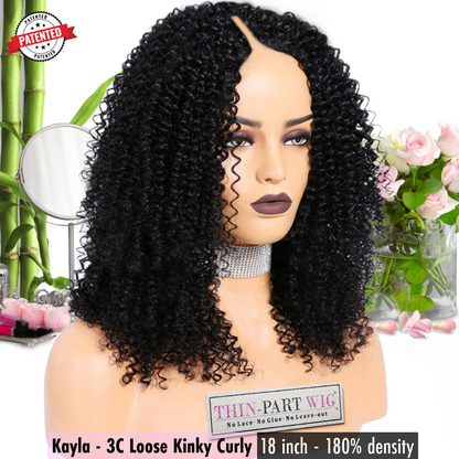 Kayla - 3c Loose Kinky Curly - InVisiRoot® Thin-Part™️Wig
