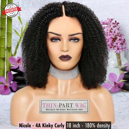 Nicole - 4a Kinky Curly - InVisiRoot® Thin-Part™️Wig