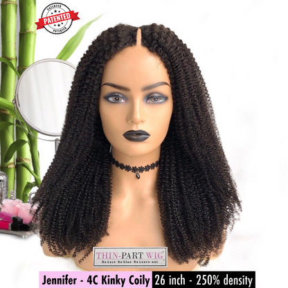 Jennifer - 4c Kinky Coily - InVisiRoot® Thin-Part™️Wig
