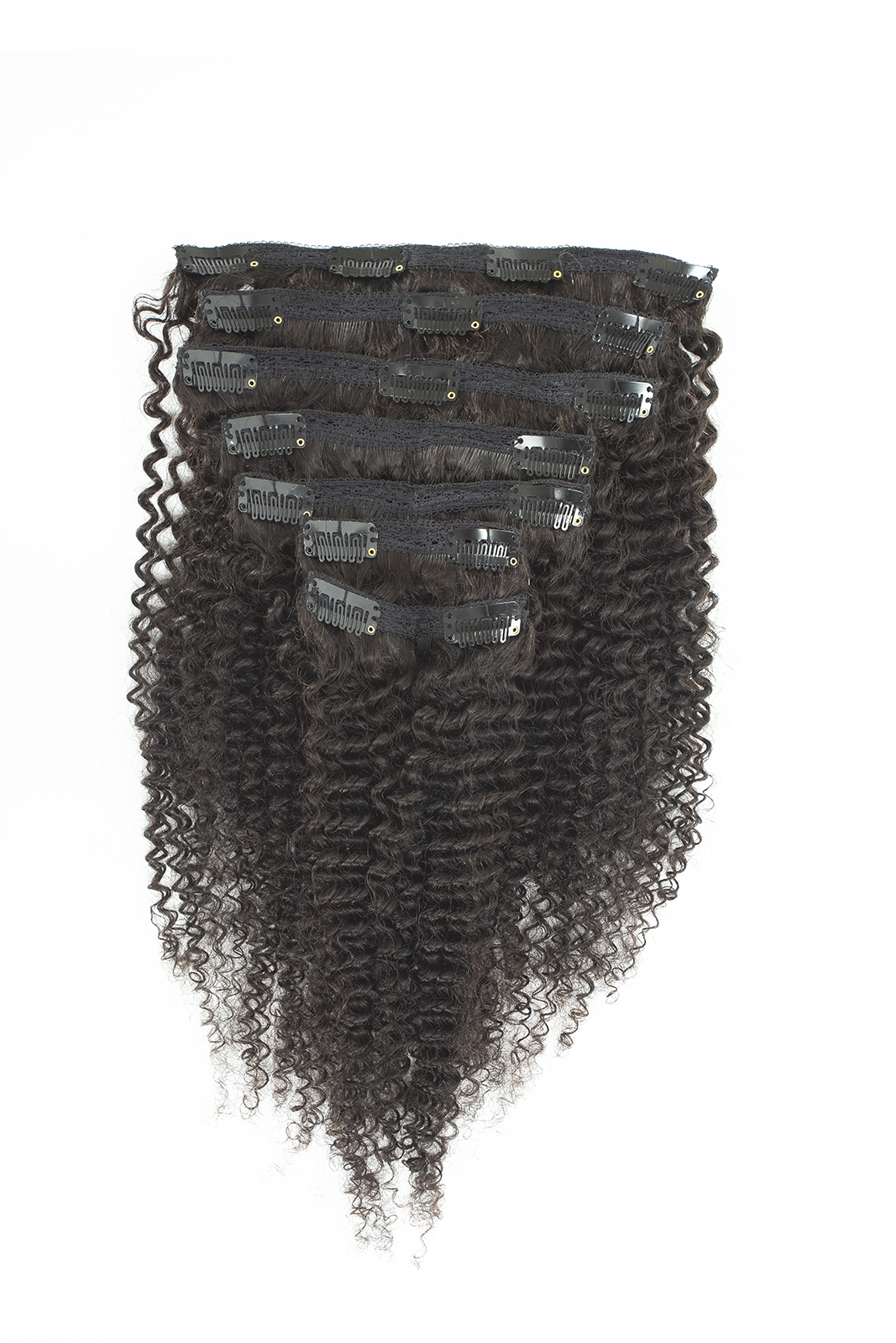 Nicole - 4A Kinky Curly - Traditional Weft Clip In Bundles