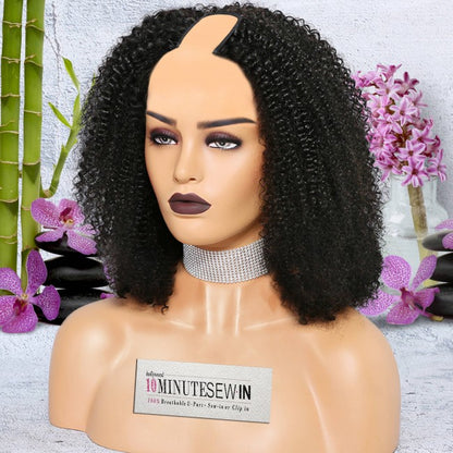 Nicole - (4a Kinky Curly) - 10 Minute Sew-in™️ U Part Wig & Optional InVisiRoot® Closure