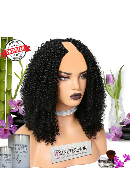 Kayla - (3c Loose Kinky Curly) - 10 Minute Sew-in™️ U Part Wig & Optional InVisiRoot® Closure